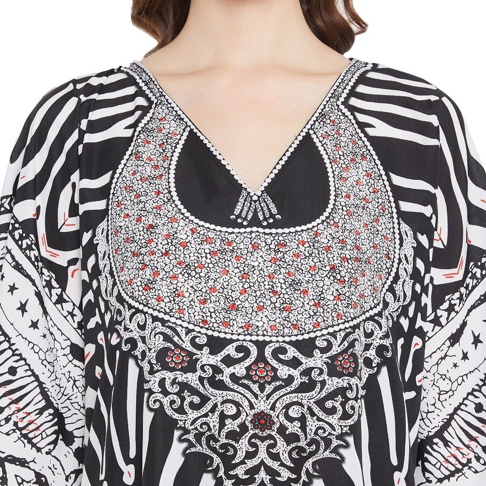 Women fashion Black Long Dress Kaftan Maxi Coverup - Picture 6 of 8